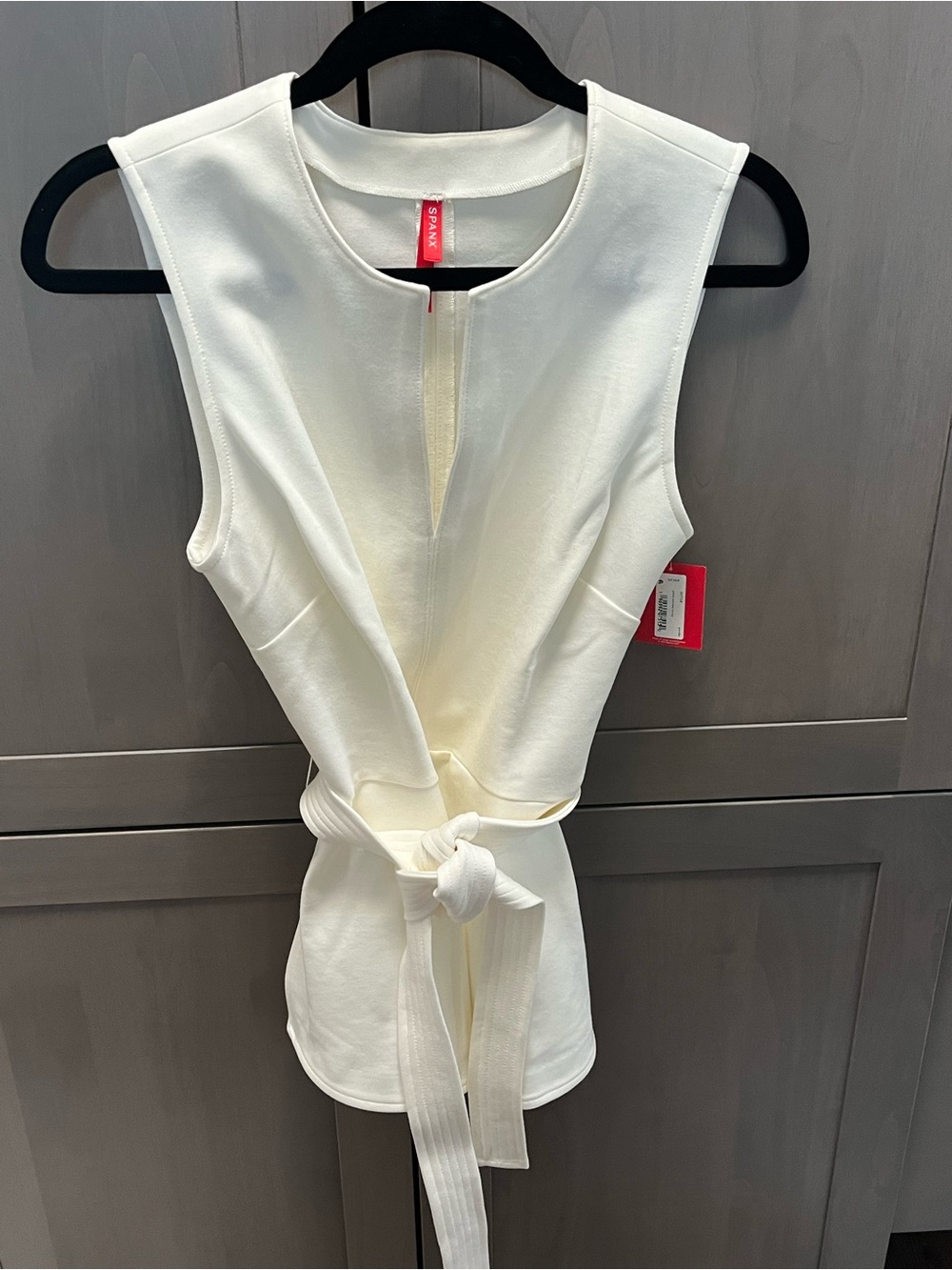 SPANX Ivory Tie-Waist Sleeveless Tank